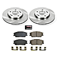 KOE8663 Front Brake Disc and Pad Kit, Natural Finish, Plain Surface, 5 Lugs, 280 mm, Ceramic, Z17 OE Replacement