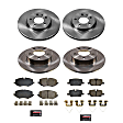 KOE8692 Front and Rear Brake Disc and Pad Kit, Plain Surface, 5 Lugs, 300 mm, Ceramic, Z17 OE Replacement