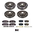 KOE8736 Front and Rear Brake Disc and Pad Kit, Plain Surface, 5 Lugs, 317 mm, Ceramic, Z17 OE Replacement