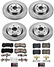 KOE8760 Front and Rear Brake Disc and Pad Kit, Plain Surface, 5 Lugs, 349.9 mm, Ceramic, Z17 OE Replacement