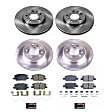 KOE8800 Front and Rear Brake Disc and Pad Kit, Plain Surface, 5 Lugs, 288.2 mm, Ceramic, Z17 OE Replacement