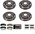 KOE8804 Front and Rear Brake Disc and Pad Kit, Plain Surface, 6 Lugs, 350 mm, Ceramic, Z17 OE Replacement