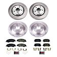 KOE8807 Front and Rear Brake Disc and Pad Kit, Natural Finish, Plain Surface, 5 Lugs, 320 mm, Ceramic, Z17 OE Replacement