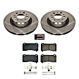 KOE8844 Front Brake Disc and Pad Kit, Natural Finish, Plain Surface, 5 Lugs, 320.3 mm, Ceramic, Z17 OE Replacement
