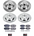 KOE8847 Front and Rear Brake Disc and Pad Kit, Natural Finish, Plain Surface, 5 Lugs, 320 mm, Ceramic, Z17 OE Replacement