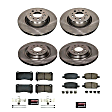KOE8904 Front and Rear Brake Disc and Pad Kit, Plain Surface, 5 Lugs, 320.3 mm, Ceramic, Z17 OE Replacement