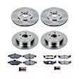 KOE8969 Front and Rear Brake Disc and Pad Kit, Plain Surface, 5 Lugs, 270 mm, Ceramic, Z17 OE Replacement
