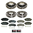 KOE8984 Front and Rear Brake Disc and Pad Kit, Plain Surface, 6 Lugs, Ceramic, Z17 OE Replacement