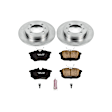 KOE913 Rear Brake Disc and Pad Kit, Plain Surface, 4 Lugs, Ceramic, Z17 OE Replacement