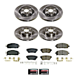 KOE9236 Front and Rear Brake Disc and Pad Kit, Plain Surface, 5 Lugs, 11.81 in., Ceramic
