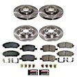 KOE9238 Front and Rear Brake Disc and Pad Kit, Plain Surface, 5 Lugs, Ceramic, Z17 OE Replacement