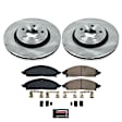 KOE9241 Front Brake Disc and Pad Kit, Plain Surface, 5 Lugs, 13.78 in., Ceramic