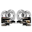 KOE9248 Front and Rear Brake Disc and Pad Kit, Plain Surface, 5 Lugs, Ceramic, Z17 OE Replacement