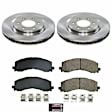KOE9262 Front Brake Disc and Pad Kit, Plain Surface, 6 Lugs, Ceramic, Z17 OE Replacement