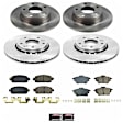 KOE9315 Front and Rear Brake Disc and Pad Kit, Plain Surface, 5 Lugs, 11.02 in., Ceramic