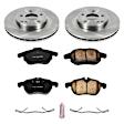 KOE981 Rear Brake Disc and Pad Kit, Natural Finish, Plain Surface, 5 Lugs, 277.8 mm, Ceramic, Z17 OE Replacement
