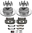 MDCK5084 2-Wheel Set Front Brake Kit With Calipers, Plain Surface 8 Lugs Natural Caliper, Carbon Fiber Ceramic, Z36 Extreme Truck And Tow, Includes (2) Brake Disc, (2) Brake Caliper and (1) Brake Pad Set