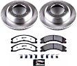 MDK5591 2-Wheel Set Rear Brake Disc and Pad Kit, Plain Surface 8 Lugs 345.44 mm Z36 Extreme Truck And Tow, Includes (2) Brake Disc and (1) Brake Pad Set