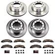 MDK7818 4-Wheel Set Front and Rear Brake Disc and Pad Kit, Plain Surface 10 Lugs 390.3 mm and 390 mm Z36 Extreme Truck And Tow, Includes (4) Brake Disc and (2) Brake Pad Set