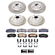 SC1119 Front and Rear Brake Disc and Pad Kit, Plain Surface, 5 Lugs, 266 mm, Ceramic, Z17 OE Replacement
