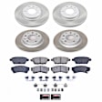 SC200 Front and Rear Brake Disc and Pad Kit, Plain Surface, 5 Lugs, Front - 299 mm and Rear - 280 mm, Ceramic