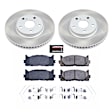 2007 Toyota Camry - Front Brake Disc and Pad Kit, Plain Surface, 5 Lugs, 296 mm, Ceramic, 2.4L 4Cyl