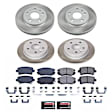 SC5523 Front and Rear Brake Disc and Pad Kit, Plain Surface, 5 Lugs, 292 mm, Ceramic, Z17 OE Replacement