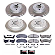 SC5596 Front and Rear Brake Disc and Pad Kit, Plain Surface, 5 Lugs, 285 mm, Ceramic, 4WD, Z17 OE Replacement