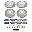 SC5871 Front and Rear Brake Disc and Pad Kit, Plain Surface, 5 Lugs, Front - 255 mm and Rear - 259 mm, Ceramic