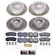 SC5874 Front and Rear Brake Disc and Pad Kit, Plain Surface, 6 Lugs, 13.31 in., Ceramic