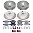 SC6083 Front and Rear Brake Disc and Pad Kit, Plain Surface, 5 Lugs, 286 mm, Ceramic, Z17 OE Replacement