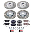 SC6134 Front and Rear Brake Disc and Pad Kit, Plain Surface, 5 Lugs, Front - 320 mm and Rear - 300 mm, Ceramic
