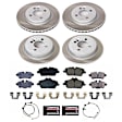 SC6740 Front and Rear Brake Disc and Pad Kit, Plain Surface, 4 Lugs, 258.8 mm, Ceramic, Z17 OE Replacement
