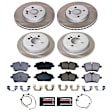 SC6742 Front and Rear Brake Disc and Pad Kit, Plain Surface, 4 Lugs, 258.8 mm, Ceramic, Z17 OE Replacement