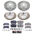 SC6783 Front and Rear Brake Disc and Pad Kit, Plain Surface, 5 Lugs, 287 mm, Ceramic, AWD, Z17 OE Replacement