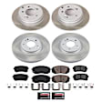 SC7522 Front and Rear Brake Disc and Pad Kit, Plain Surface, 5 Lugs, Front - 305 mm and Rear - 283 mm, Ceramic