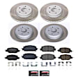 SC7873 Front and Rear Brake Disc and Pad Kit, Plain Surface, 5 Lugs, 12.28 in., Ceramic