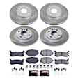 SC794 Front and Rear Brake Disc and Pad Kit, Plain Surface, 4 Lugs, Front - 254.7 mm and Rear - 251 mm, Ceramic