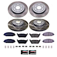 SC8182 Front and Rear Brake Disc and Pad Kit, Plain Surface, 6 Lugs, Front - 378 mm and Rear - 374.9 mm, Ceramic