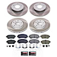 SC8289 Front and Rear Brake Disc and Pad Kit, Plain Surface, 5 Lugs, Front - 295.8 mm and Rear - 291.8 mm, Ceramic