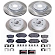 SC8348 Front and Rear Brake Disc and Pad Kit, Plain Surface, 5 Lugs, 12.01 in., Ceramic