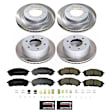 SC8448 Front and Rear Brake Disc and Pad Kit, Plain Surface, 6 Lugs, 308 mm, Ceramic, Z17 OE Replacement