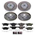 SC8518 Front and Rear Brake Disc and Pad Kit, Plain Surface, 5 Lugs, Front - 333.5 mm and Rear - 331 mm, Ceramic