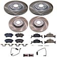 SC8653 Front and Rear Brake Disc and Pad Kit, Plain Surface, 5 Lugs, Z17 OE Replacement
