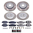 SC8970 Front and Rear Brake Disc and Pad Kit, Plain Surface, 5 Lugs, 325 mm, Ceramic, Z17 OE Replacement