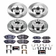 4-Wheel Set Power Stop&reg; TDBK114 Front and Rear Track Day High-Performance Brake Pads and Rotor Kit