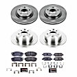 4-Wheel Set Power Stop&reg; TDBK242 Front and Rear Track Day High-Performance Brake Pads and Rotor Kit