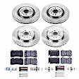 4-Wheel Set Power Stop&reg; TDBK2881 Front and Rear Track Day High-Performance Brake Pads and Rotor Kit