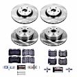 4-Wheel Set Power Stop&reg; TDBK2896 Front and Rear Track Day High-Performance Brake Pads and Rotor Kit