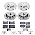 2014 Nissan 370Z - Front and Rear Brake Disc and Pad Kit, Silver zinc-plated, Plain Surface, 5 Lugs, 350 mm, Carbon Fiber Metallic, 4 Piston Front Caliper, 3.7L 6Cyl, Track Day
